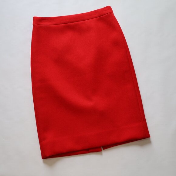 J. CREW Size 00 Black Red Skirt Blouse Set Sleeveless Career No. 2 Pencil Skirt - Picture 2 of 12